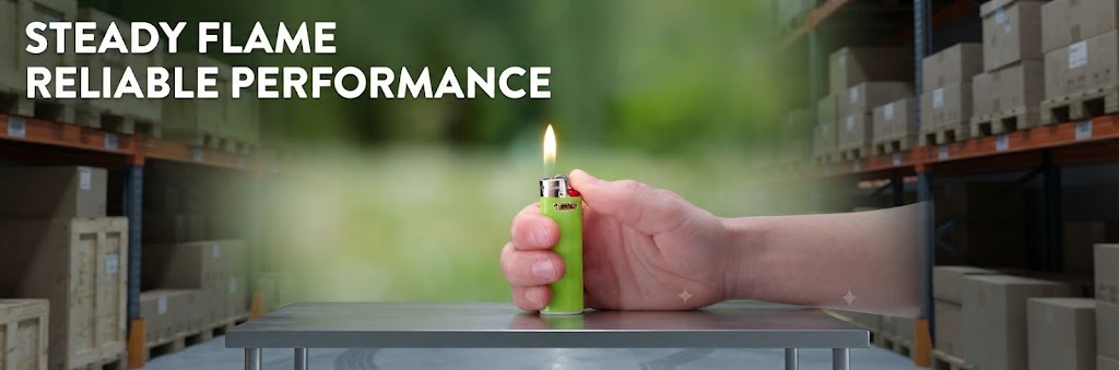 ValueLighter green lighter with a steady flame, designed for reliable performance. Shop now.